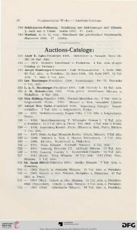 Auctions-Cataloge (Nr. 520-573)
