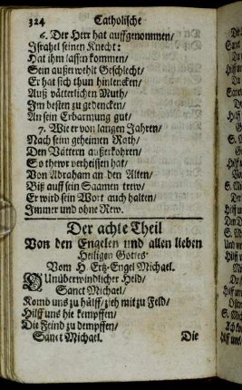Der achte Theil Von den Engelen und allen lieben Heiligen Gottes.