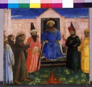 Die Feuerprobe des heiligen Franziskus vor dem Sultan, Folio 00091