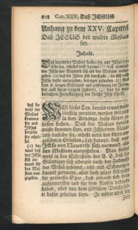 Anhang zu dem XXV. Capittel Daß Jesus der wahre Meßias sey.