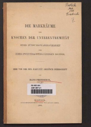 Die Markräume der Knochen der Unterextremität eines fünfundzwanzigjährigen und eines zweiundachtzigjährigen Mannes