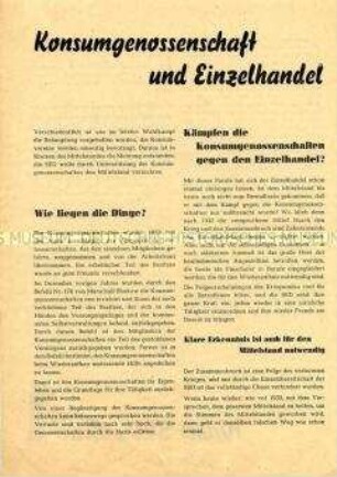 Propagandaflugblatt der SED zur Gemeindewahl 1946 mit Ausrichtung auf den Mittelstand