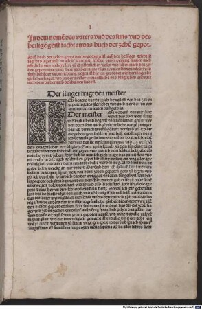Jn dem nome[n] des vaters vnd des suns vnd des heilige[n] geist facht an das buch der zehe[n] gepot