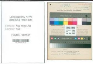 Entnazifizierung Heinrich Reuter , geb. 08.03.1898 (Gemeindearbeiter)