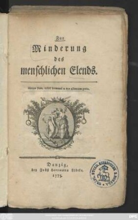 Zur Minderung des menschlichen Elends