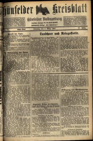 Erste Ausgabe vom Dienstag, den 06. März 1928.