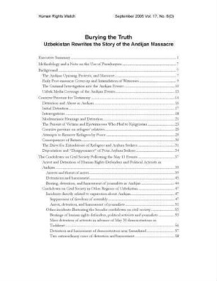 Burying the truth : Uzbekistan rewrites the story of the Andijan massacre