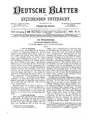 Die Willensbildung : (Schluss)