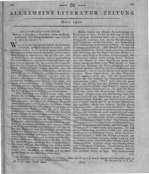 Ancillon, J. P. F.: Ueber die Staatswissenschaft. Berlin: Duncker & Humblot 1820