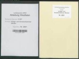 Prästationsregister der Vogtei Bünde des Amtes Limberg