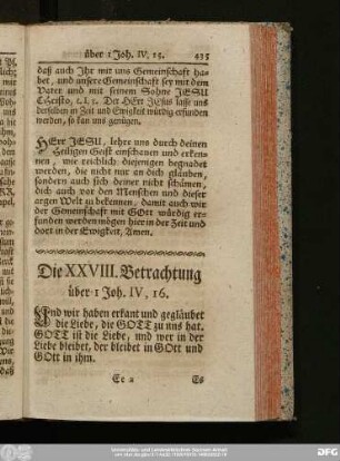 Die XXVIII. Betrachtung über 1 Joh. IV, 16.