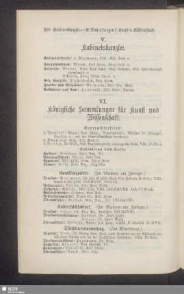 VI. Königliche Sammlungen für Kunst und Wissenschaft