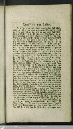 Druckfehler und Zusätze