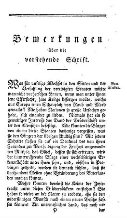 Betrachtungen über die vorstehende Schrift