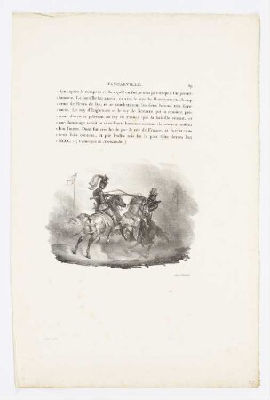 Kampf des Grafen von Harcourt und des Kammerherrn von Tancarville, aus: "Malerische Reisen aus dem alten Frankreich"