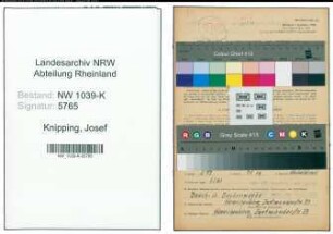 Entnazifizierung Josef Knipping , geb. 14.07.1895 (Arbeiter)