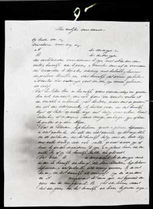 Fotografie weitererer Verfügungen, ergänzend zum Testament von J. H. Insinger (?) (Seite 1)
