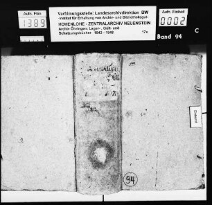 Lager- und Gültbuch, auch Gülteinzugsregister über Hollenbach (Konzept).