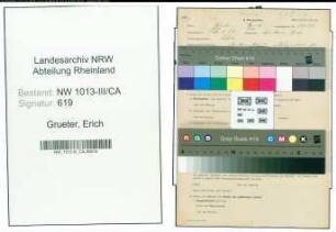 Entnazifizierung Erich Grueter , geb. 26.01.1909 ()