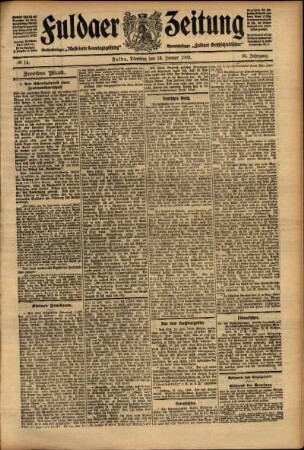 Zweite Ausgabe vom Dienstag, den 19. Januar 1909.