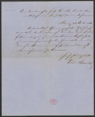Brief an Kommittee für das Mittelrheinische Musikfest  : 18.07.1860