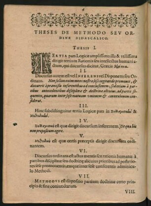 Theses De Methodo Seu Ordine Didascalico.