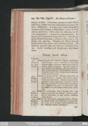 Tabula Seculi octavi.
