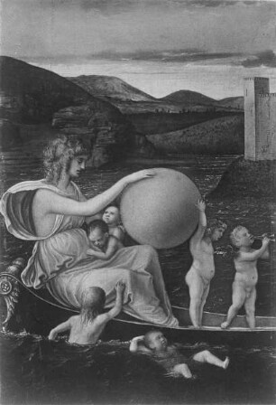 Fünf Tafeln mit Allegorien — 2. Tafel von links: Venus