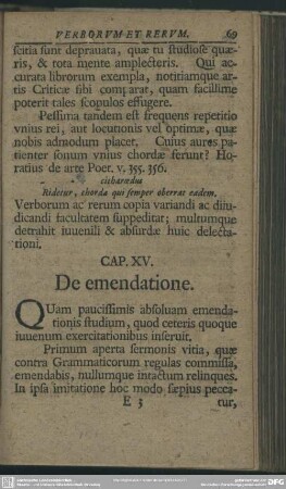 Cap. XV. De emendatione