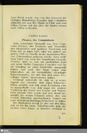 Fünftes Kapitel. Pizarro, der Conquistador