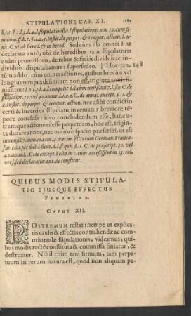 Quibus Modis Stipulatio Ejusque Effectus Finiatur. Caput XII.