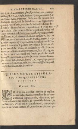 Quibus Modis Stipulatio Ejusque Effectus Finiatur. Caput XII.