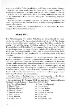 Abitur 1981
