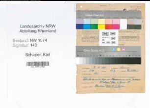 Entnazifizierung Karl Schaper , geb. 02.10.1887 (Ladeschaffner)
