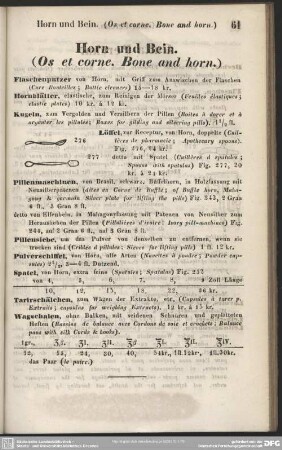 Horn und Bein. (Os et corne. Bone and horn.)