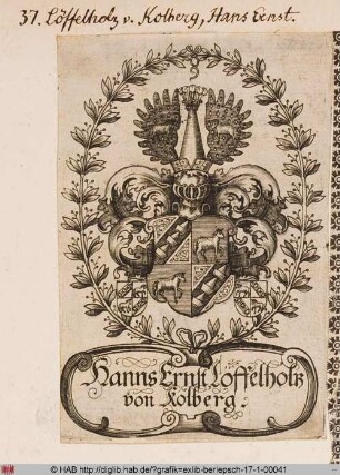 Wappen des Hans Ernst Löffelholz von Kolberg