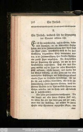 II. Ein Versuch, wodurch sich die Erzeugung des Spaates erklären läßt.