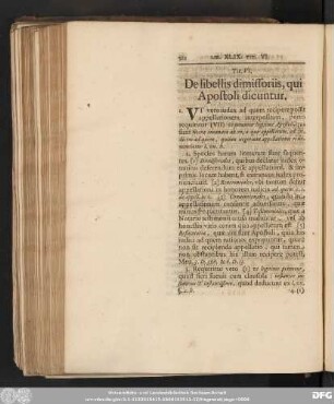 Tit. VI. De libellis dimissoriis, qui Apostoli dicuntur.