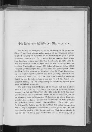 Die Zusammenschlüsse der Bürgervereine.