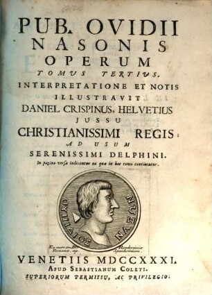 Pub. Ovidii Nasonis Operum Tomus ..., 3