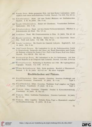 Riechbüchschen und Flakons (Nr. 453-477)