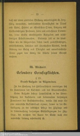 III. Abschnitt. Besondere Berufspflichten