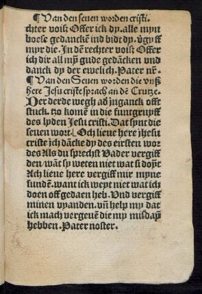 Van den Seven worden die unß here Jesu criste sprach an dem Crutze. Der derde wegh ader inganck ...