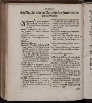 Ein Register über die Vornehmsten hierinnen enthaltene Sachen
