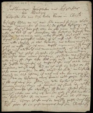 Brief von Johannes Musculus an Friedrich Lucae