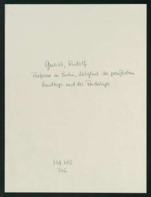 Briefe von Rudolf Gneist an Robert von Mohl