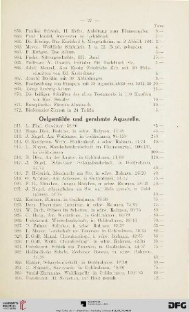 Oelgemälde und gerahmte Aquarelle (Nr. 911-969)