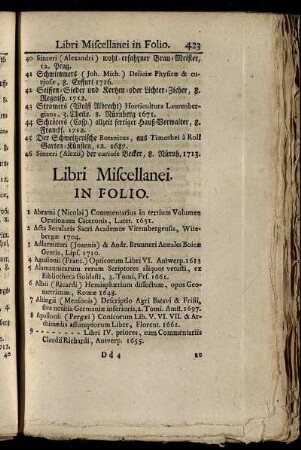 Libri Miscellanei. In Folio