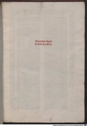 Lectura super prima et secunda parte Codicis : Mit Apostillae und Additiones von Alexander Tartagnus, 2