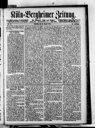 Köln-Bergheimer Zeitung. 1880-1899